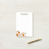 Post-it® Poster une note sur le patch de fleur (Sur un bureau)