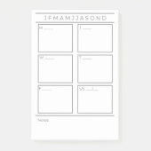 Post-it® Poster Weekly Planner Notes Pad 4"x 6" (Devant)