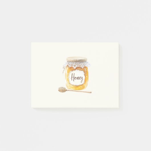 Post-it® Pot de miel doré crème Nourriture Cuisine (Devant)