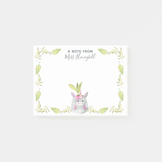 Post-it® Pot de plante licorne mignon Note personnalisée de (Devant)