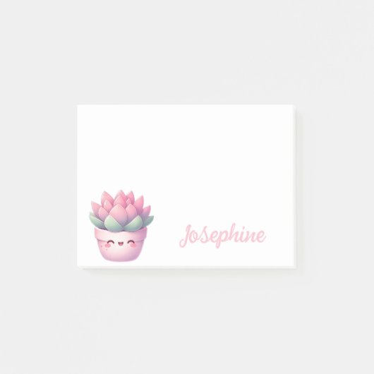 Post-it® Pot de succulente mignon personnalisé avec un nom (Devant)