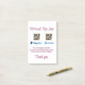 Post-it® Pot virtuel de pourboires code q r don d'argent Pa (Sur un bureau)