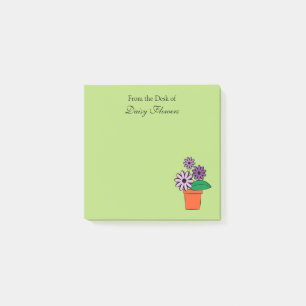 Post-it® Pots de fleurs Marguerites violettes Personnalisée