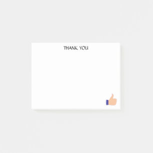 Post-it® Pouce en l'air Merci sur fond blanc