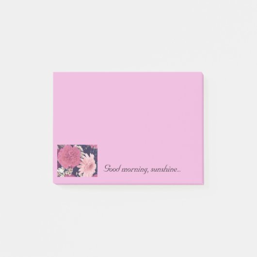 Post-it® Pouce floral rose des Courrier--Notes 4x3 (Devant)