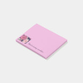 Post-it® Pouce floral rose des Courrier--Notes 4x3 (Incliné)