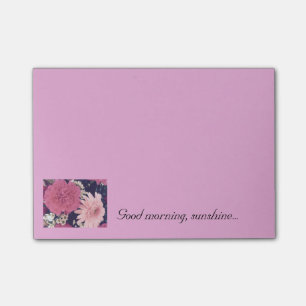 Post-it® Pouce floral rose des Courrier--Notes 4x3