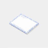 Poudre Bleu Blanc Floral Damask Motif