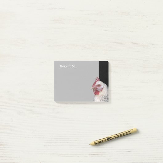 Post-it® Poule blanche (Sur un bureau)