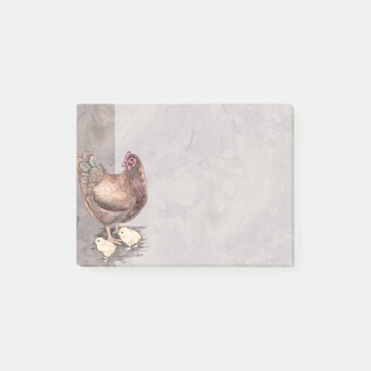 Post-it® Poule de mère et aquarelle de poussins (Devant)