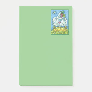 POST-IT® POULE IRLANDAISE DRÔLE, ŒUFS VERTS ET TRÈFLES MIGN