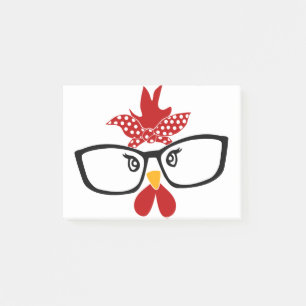 Post-it® Poulet avec lunettes Visage