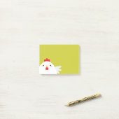 Post-it® Poulet blanc sur le vert (Sur un bureau)