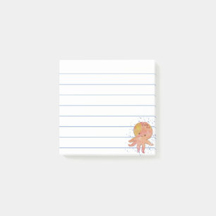 Post-it® Poulpe de dessin animé mignon aquarelle