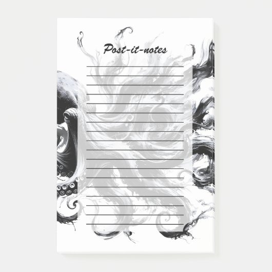 Post-it® Poulpe Kraken Fluide Encre Abstraite (Devant)