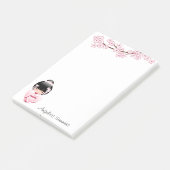 Post-it® Poupée blanche Kimono Kokeshi - mignonne Geisha Gi (Incliné)