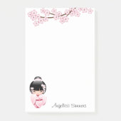 Post-it® Poupée blanche Kimono Kokeshi - mignonne Geisha Gi (Devant)