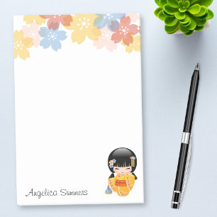 Post-it® Poupée d'été Kokeshi - Kimono Jaune Geisha Girl