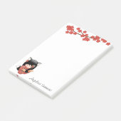 Post-it® Poupée Kitsune Kokeshi - Black Fox Geisha Girl (Incliné)