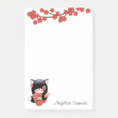 Post-it® Poupée Kitsune Kokeshi - Black Fox Geisha Girl (Devant)