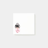 Post-it® Poupée Kokeshi au kimono rose Kawaii (Devant)