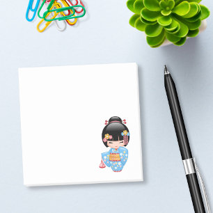 Post-it® Poupée Maiko Kokeshi - Blue Kimono Geisha Girl