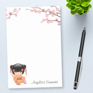 Post-it® Poupée Ume Kokeshi - Japonaise Pêche Geisha Girl