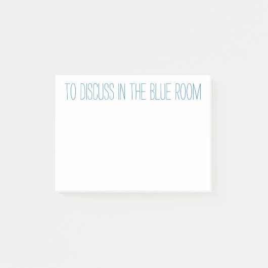 Post-it® Pour être discuté dans la salle bleue (Devant)