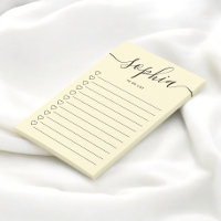 Pour faire la liste Coeurs de script Notes jaunes