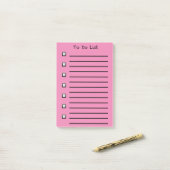 Post-it® Pour faire Liste Stick Note Rose (Sur un bureau)