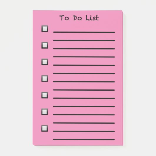 Post-it® Pour faire Liste Stick Note Rose (Devant)