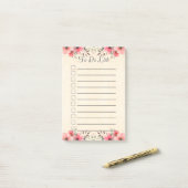 Post-it® Pour faire l'ordre du jour floral d'art de (Sur un bureau)