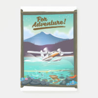 Pour l'aventure ! Affiche de voyage en hydravion