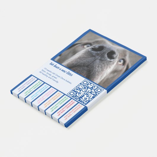 Post-it® Pour vendre des chiots danois colorés (Incliné)