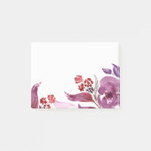 Post-it® Pourpre d'aquarelle + Notes de post-it florales (Devant)