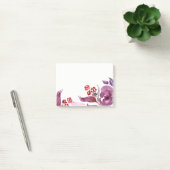 Post-it® Pourpre d'aquarelle + Notes de post-it florales (Bureau)