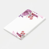 Post-it® Pourpre d'aquarelle + Notes de post-it florales (Incliné)