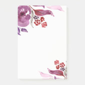 Post-it® Pourpre d'aquarelle + Notes de post-it florales (Devant)