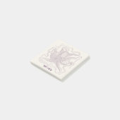 Post-it® Pourpre illustré par poulpe personnalisé et crème (Incliné)