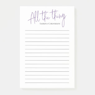 Post-it® Pourpre personnalisé toutes les choses pour faire
