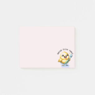 Post-it® Poussin souriant avec slogan dentaire