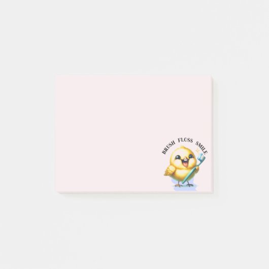 Post-it® Poussin souriant avec slogan dentaire (Devant)