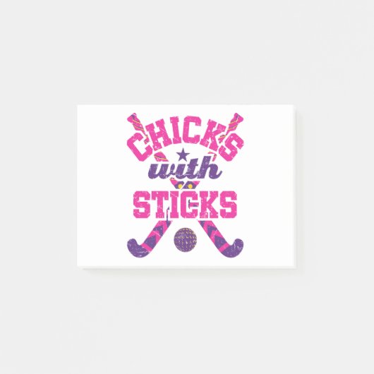 Post-it® Poussins de hockey sur gazon avec bâtons (Devant)