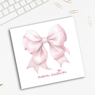 Post-it® Pow rose tendance personnalisée avec le nom Monogr