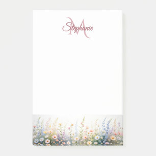 Post-it® Pré fleur sauvage dans le nom de la fleur Monogram