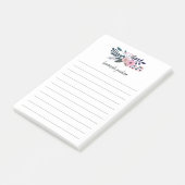 Post-it® Pré rose| Floral Personnalisé Liné (Incliné)