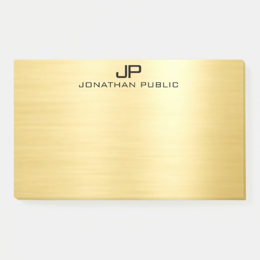 Post-it® Premier Monogramme Modèle Faux Gold Personnalisé P (Devant)