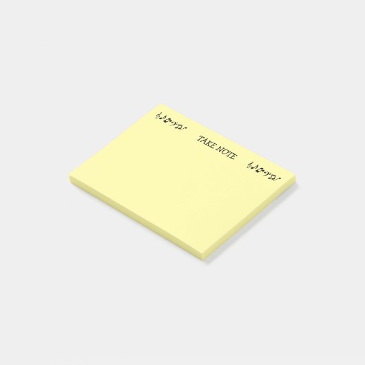 Post-it® Prendre note Musique Jaune Post-it Notes (Incliné)