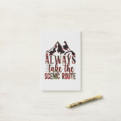 Post-it® Prenez Toujours La Route Pittoresque. Notes post-i (Sur un bureau)