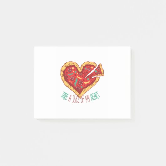 Post-it® Prenez une tranche de mon coeur de pizza (Devant)